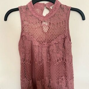 Jolt Mauve Lace Tank Top